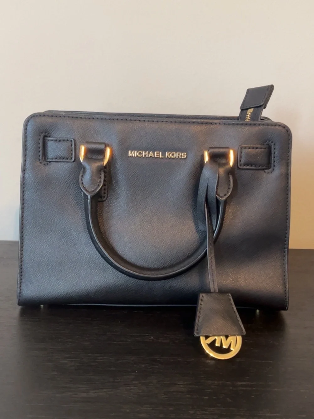 Michael Kors Black Saffiano Leather Satchel